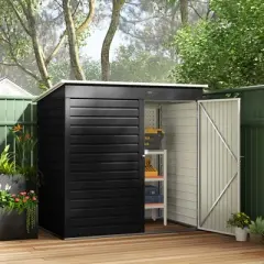 Outsunny 6' x 4' Garden Storage Shed, Outdoor Metal Tool Shed with Lockable Door and Gloves for Backyard Garden Patio Lawn