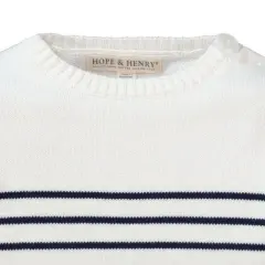 Hope & Henry Girls' Organic Cotton Breton Pullover Sweater, Infant