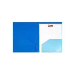 JAM Paper 10-Pocket Heavy Duty Folders Blue 3/Pack (389MP10buc) 389MP10BUC