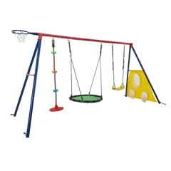 TopComfy Playground Swings for Outdoor Swing Set, Children Outdoor Playset Place, Suitable for Garden, Courtyard, Multicolored,125.99&rdquo;*24.2&rdquo;*70.87"