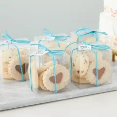 Juvale 50-Pack 3x3x3 Clear Boxes, Small Plastic Gift Boxes for Wedding Favors, Bridal and Baby Showers, Birthdays, Easter