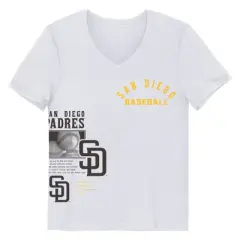 MLB San Diego Padres Girls' White V-Neck T-Shirt
