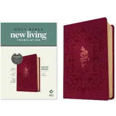 NLT Giant Print Bible, Filament Enabled (Leatherlike, Cranberry Flourish, Red Letter) - Large Print by  New Living Translation (Leather Bound)
