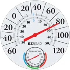 Headwind - EZ Read Humidity - Dial Thermometer - Plastic - White - 12.5 in.