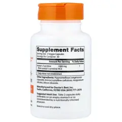 Doctor's Best Acetyl-L-Carnitine, 60 Veggie Caps (500 mg Per capsule)