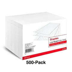 MyOfficeInnovations 4" x 6" Line Ruled White Index Cards 500/Pack (50989) 233510