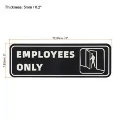 Unique Bargains Acrylic Self-Adhesive Decor Office Business Employee Only Sign