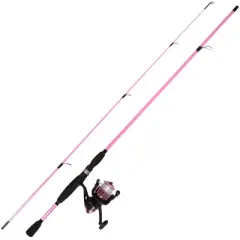 Leisure Sports Fishing Combo With 78" Rod, Size 30 Spinning Reel, and Monofilament Line - Hot Pink