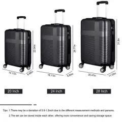 Luggage Sets, 3 Piece Luggage Expandable Suitcase Set, Carry Hardshell 4-Wheel Spinner Luggage w/TSA Lock, Clearance Suitcase Sets (20"/24"/28")