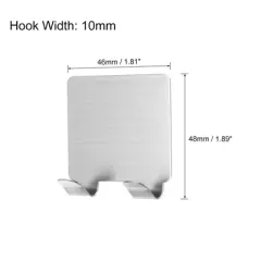 Unique Bargains Stainless Steel Waterproof Decorative Brushed Hat Hooks and Hangers 1.81"x1.89" Silver