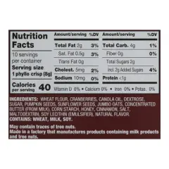 Nu Bake Cranberry Oat Handmade Phyllo Crisps 2.8 oz