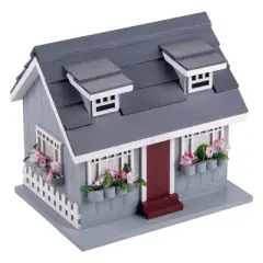 Vandue Outdoor Wooden Birdhouse - Ocean Bungalow Gray Roof