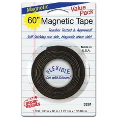 Magic-Mounts&reg; Magnetic Tape, 1/2" x 60" Roll, Pack of 6