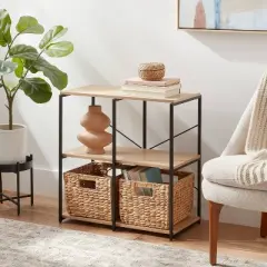 11" 4 Cube Storage Shelves - Brightroom&trade;: Modular Storage Furniture, Anti-Tip, Paper Laminate, Powder-Coated Steel