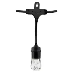 6ct Classic Caf&eacute; Outdoor String Lights Integrated LED Bulb - Black Wire - Enbrighten