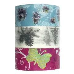 Wrapables Butterfly Dreams Washi Masking Tape (Set of 3), 10M L x 20mm W