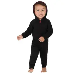 Joggies - Black & Red Infant Footless Hoodie Onesie
