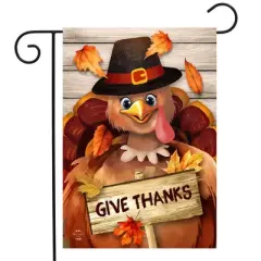 Briarwood Lane Garden Flag 12x18 For Outdoor Thankful Turkey Thanksgiving For Thanksgiving Garden Flag Flags For Outside