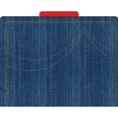 Barker Creek 24pk Denim Letter Size File Folders: Multicolor Cardstock, Top Tab, 50 Sheet Capacity, 15"x9"