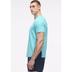 Peloton Men's Grid Jacquard Colorblock Short Sleeve, Aqua Sky