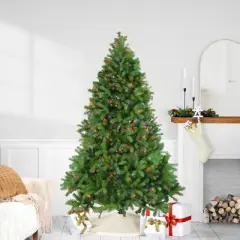 Northlight Real Touch&trade;️ Pre-Lit Full Noble Fir Artificial Christmas Tree - 6.5' - Multi-Color Lights