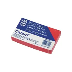 Oxford Ruled Index Cards 3 x 5 Cherry 100/Pack 7321CHE