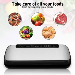 Automatic Vacuum Sealer for Food Storage with Stainless Steel Housing, Easy Operation, + Freshness Preservation