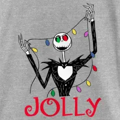Girl's The Nightmare Before Christmas Jack Jolly Christmas Lights T-Shirt
