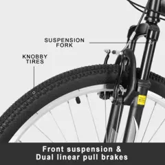 hykolity 27.5 inch Mountain Bike MTB Outdoor Bicycle Cycling 18 Speed Sport Bikes Trail Off Road Full Suspension for Adult Men Unisex Black