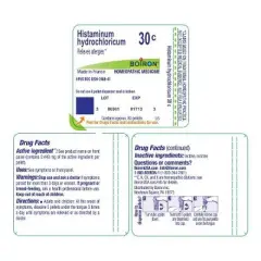 Histaminum Hydrochloricum 30C by Boiron Homeopathic Single Medicine For Allergy  -  80 Pellet