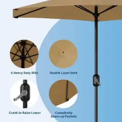 GustoWave UV Protection 7.5FT Outdoor Patio Umbrella for Garden, Deck