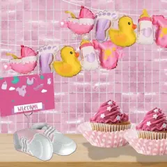 Beistle Baby Shoes Photo/Balloon Holder, 6 Oz, (3/Pkg) Pink