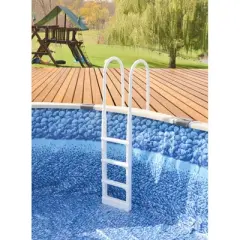 Main Access 200300 Pro Series Above Ground Swimming Pool In-pool Ladder w/ Mat