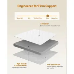 Dyonery 3 Inch Memory Foam - High Density Mattress Pad for Back Pain Relief - Breathable Washable Cover with Anti-Slip Straps