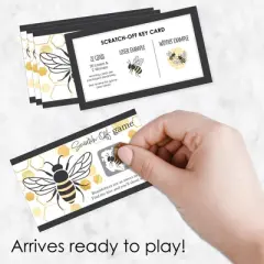 Big Dot of Happiness Little Bumblebee - Bee Baby Shower or Birthday Party Game Scratch Off Cards - 22 Count