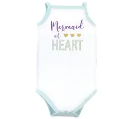 Little Treasure Baby Girl Cotton Bodysuits 3pk, Mermaid