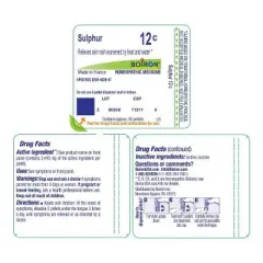 Sulphur 12C by Boiron Homeopathic Single Medicine For First Aid  -  80 Pellet