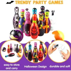 Joyfy Halloween Party Favors Foam Bowling Toys Set with 10 Pins & 2 Balls for Indoor Outdoor Lawn Yard Holiday Birthday Kids Adults Family Party Games