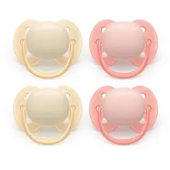 Philips Avent Ultra Soft Pacifiers 0-6m - Sand/Soft Pink - 4pk