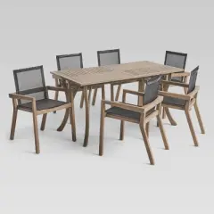 O'Shanter 7pc Acacia Dining Set - Christopher Knight Home
