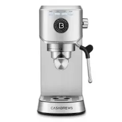CASABREWS 5418Basic Stainless Steel Compact Espresso Machine: 20-Bar, Milk Frother, Volume Control