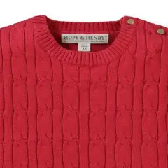 Hope & Henry Girls' Cable Front Sweater, Kids