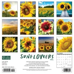 Willow Creek Press 2024 Wall Calendar 12"x12" Sunflowers
