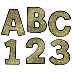 Carson Dellosa Education Sparkle + Shine Gold Glitter Combo Pack EZ Letters, 4-inch, 219 Pieces Per Pack, 2 Packs