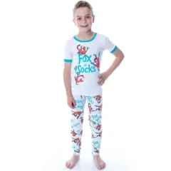 Dr. Seuss Unisex Kids Fox In Socks Shirt Shorts and Pants 3 Piece Pajama Set
