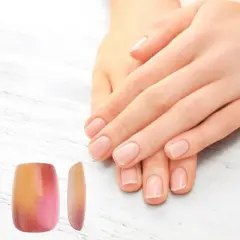 Unique Bargains Women's Full Coverage Fake Nails XS Brown Red 1 Pc