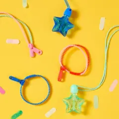 6ct Zipper Bracelets - Spritz&trade;: Multi-Colored Party Favors, Ages 3+, Polyoxymethylene, All Occasions, No Choking Hazard