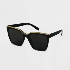 Women's Plastic Square Sunglasses - A New Day&trade; Black