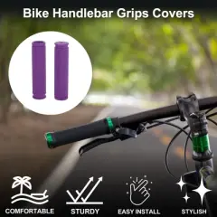 Unique Bargains Bike Handlebar Grips Covers 4.92" Purple 1 Pair