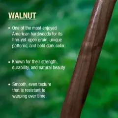 DMI Round Handle Wood Cane, Wooden Walking Cane with Rubber Tip, Durable and Warp Resistant Walnut Wooden Walking Stick, Lightweight and Strong, Holds